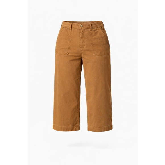FRYE Pants - Frye Women's Nadia Trouser High-waist Wide-leg Canvas Pants Color:Nutmeg Sz 30
